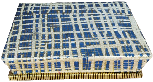 FANTAZİ CiKULATA ŞEKERLEME KUTUSU KARTON KAPAKLI ÜZERİ KOMPLE EL İŞİ GEOMETRİK DESENLİ