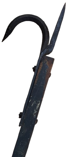 OSMANLI TULUMBACILARIN KULLANDIGI YANGIN DA YANAN AHSABI CEKME DE KULLANILAN SICAK DEMİRDEN YAPILMA EL  KANCASI 