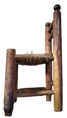 1950 EYUP OYUNCAK TAMAMI EL YAPIM  AHSAP HASIR ORGULU OYUNCAK COCUK SANDALYE 