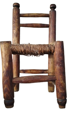 1950 EYUP OYUNCAK TAMAMI EL YAPIM  AHSAP HASIR ORGULU OYUNCAK COCUK SANDALYE 