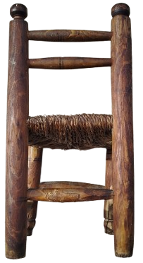 1950 EYUP OYUNCAK TAMAMI EL YAPIM  AHSAP HASIR ORGULU OYUNCAK COCUK SANDALYE 