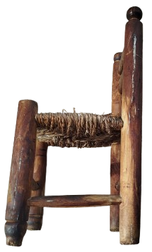 1950 EYUP OYUNCAK TAMAMI EL YAPIM  AHSAP HASIR ORGULU OYUNCAK COCUK SANDALYE 