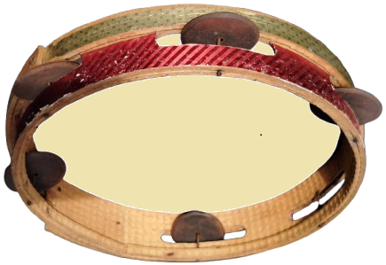 1950 EYUP OYUNCAK  AHSAP DEF YANLAR ZİLLİ  DERİ KASNAK GERDİRİLMİŞ VURMALI OYUNCAK