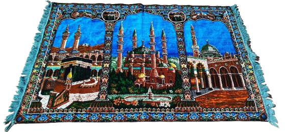 EL TEZGAH DOKUMA DİNİ KUTSAL YERLERİN OLDUGU DUVAR HALISI