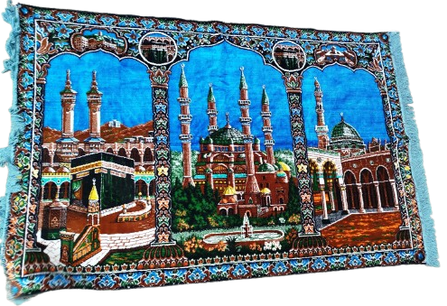 EL TEZGAH DOKUMA DİNİ KUTSAL YERLERİN OLDUGU DUVAR HALISI