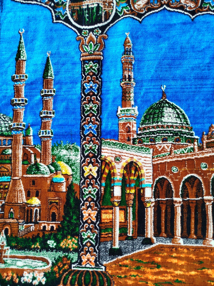 EL TEZGAH DOKUMA DİNİ KUTSAL YERLERİN OLDUGU DUVAR HALISI