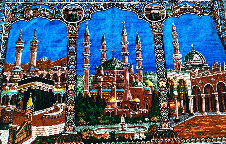 EL TEZGAH DOKUMA DİNİ KUTSAL YERLERİN OLDUGU DUVAR HALISI