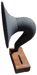 AKUSTIK GRAMOFON METAL BORU  AHSAP KAİDELİ İPONE CEP TELEFONU UYUMLU MUZİK SES YUKSELTİCİ