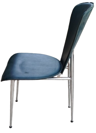 YESİL DERİ KAPLAMA ON ARKA SIRT KISMI KENARLAR DİKİŞLİ KROM METAL AYAK 4 ADET