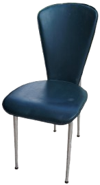 YESİL DERİ KAPLAMA ON ARKA SIRT KISMI KENARLAR DİKİŞLİ KROM METAL AYAK 4 ADET