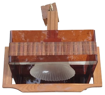 1970 AVRUPA RETRO TEKLİ AVİZE AHŞAP FİBER CAM OLARAK TASARLANMIS