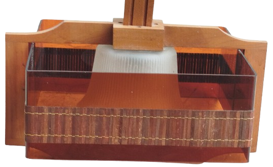 1970 AVRUPA RETRO TEKLİ AVİZE AHŞAP FİBER CAM OLARAK TASARLANMIS