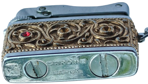 1960 VINTAGE SAROME BABY GAZ LİGHTER JAPAN DİKDÖRTGEN UCU SEDEFLİ FORMDA CAKMAK 