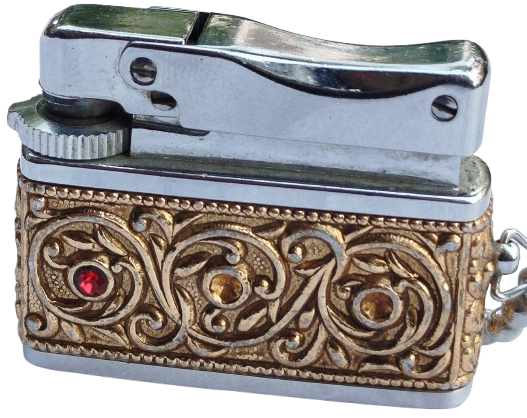 1960 VINTAGE SAROME BABY GAZ LİGHTER JAPAN DİKDÖRTGEN UCU SEDEFLİ FORMDA CAKMAK 