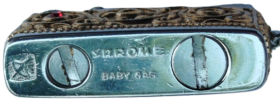 1960 VINTAGE SAROME BABY GAZ LİGHTER JAPAN DİKDÖRTGEN UCU SEDEFLİ FORMDA CAKMAK 