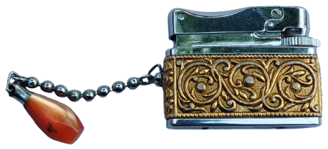 1960 VINTAGE SAROME BABY GAZ LİGHTER JAPAN DİKDÖRTGEN UCU SEDEFLİ FORMDA CAKMAK 