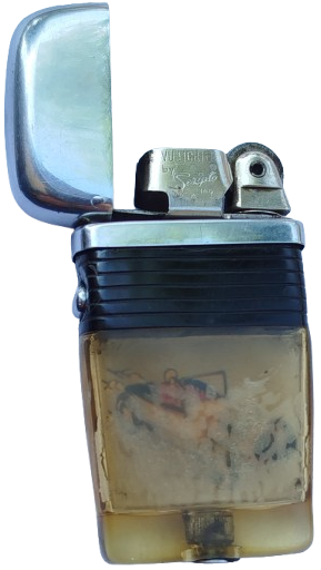 1957  VU LİGHTER BY SERIPTO AMERİKAN BENZİNLİ TASLI MEKANIK  CAKMAK USA