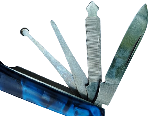 DIS MAVİ SEDEF KROM PASLAMAZ SEYAHAT İCİN KULLANILAN BAKIM SETİ COK AMACLI