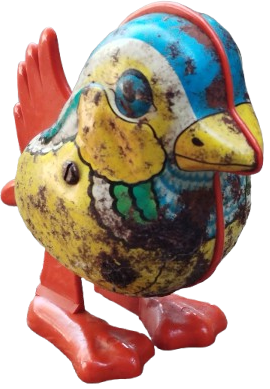 1960 TENEKE YANDAN KURMALI ALASYA UZERİ RENKLİ CALISAN ZIP ZIP ZIPLAYAN OYUNCAK CİVCİV TURK MALI