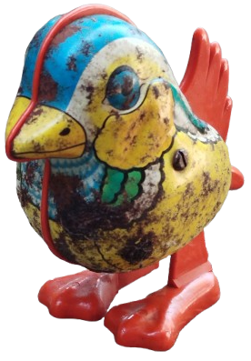 1960 TENEKE YANDAN KURMALI ALASYA UZERİ RENKLİ CALISAN ZIP ZIP ZIPLAYAN OYUNCAK CİVCİV TURK MALI