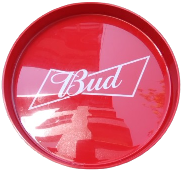BUD BAR KAYDIRMAZ BİRA SERVİS TEPSİ KIRMIZI RENK