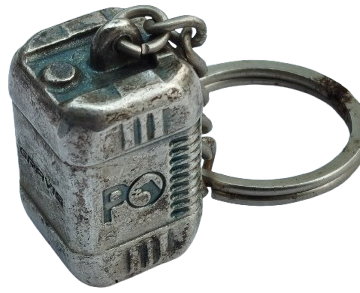 PETROL OFİSİ GRAVİS YAG BİDON SEKLİNDE METAL GUMUS KAPLAMA ANAHTARLIK