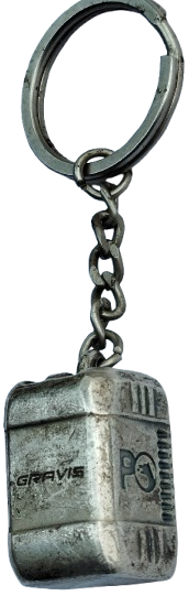 PETROL OFİSİ GRAVİS YAG BİDON SEKLİNDE METAL GUMUS KAPLAMA ANAHTARLIK