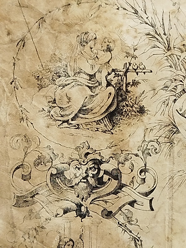 1860 VENEDİK GORSELLİ GRAVUR BASKI UST DUZEY VAFTİZ DAVETİYE Sİ SİYAH BEYAZ  BASKI 