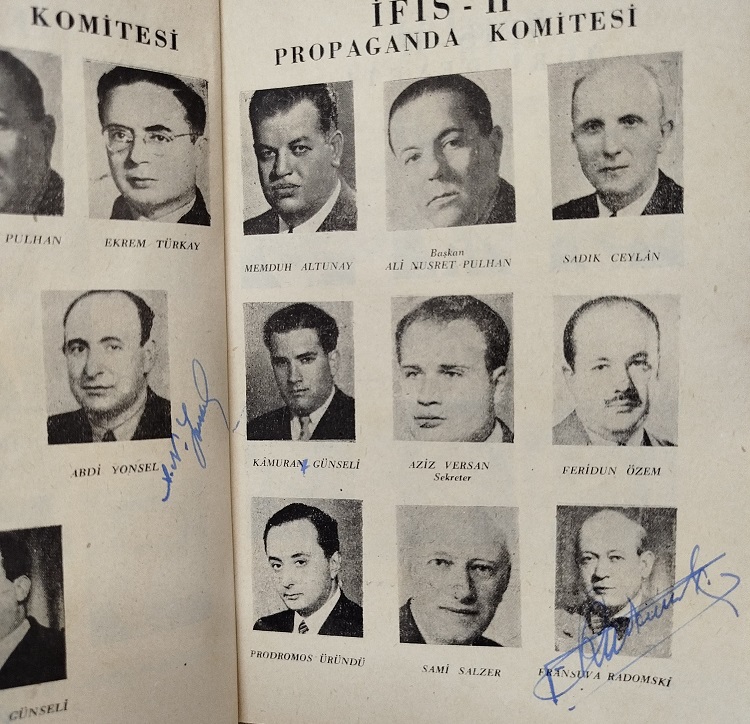 İFİS II İSTANBUL FİLATELİK II. SERGİSİ - İSTANBUL 11.XI-1957 - İLK GÜN DAMGALI - 3 ISLAK İMZALI