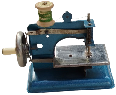 1950 CASIGE MAVİ METAL GERMANY MEKANIK EL CEVİRMELİ OYUNCAK DİKİS MAKİNESİ