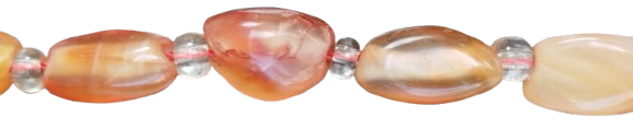 KOLYE  EL KESİM ELİP TAŞLAR KARNEOL (CARNELIAN)  GENELLİKLE PORTAKAL VE PEMBE TONLARINDA YUKSEK ENERJİ