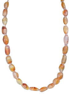KOLYE  EL KESİM ELİP TAŞLAR KARNEOL (CARNELIAN)  GENELLİKLE PORTAKAL VE PEMBE TONLARINDA YUKSEK ENERJİ