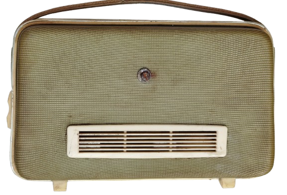 1960 MIRELLA MINERVA  TASINABİLİR TRANSITORLU TEK DALGA MW PİLLİ CANTA RADIO 