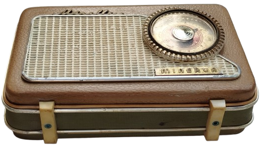 1960 MIRELLA MINERVA  TASINABİLİR TRANSITORLU TEK DALGA MW PİLLİ CANTA RADIO 