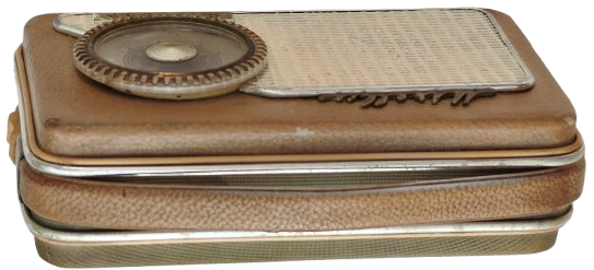 1960 MIRELLA MINERVA  TASINABİLİR TRANSITORLU TEK DALGA MW PİLLİ CANTA RADIO 