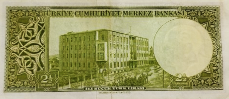 TURKİYE CUMHURİYETİ  5. EMİSYON 4. TERTİP  İKİ BUÇUK TÜRK LİRASI 2,5 TL SERİ: A9 SERİ NO NUMARASI: 77377 İNGİLTERE BASIMI