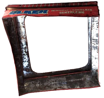 ULKER BİSKÜVİ CUKULATA SEKERLEME KIRMIZI RENKDE TENEKE CAMLI KUTU KAPAGI  ULKER BİSKÜVİ FABRIKASI