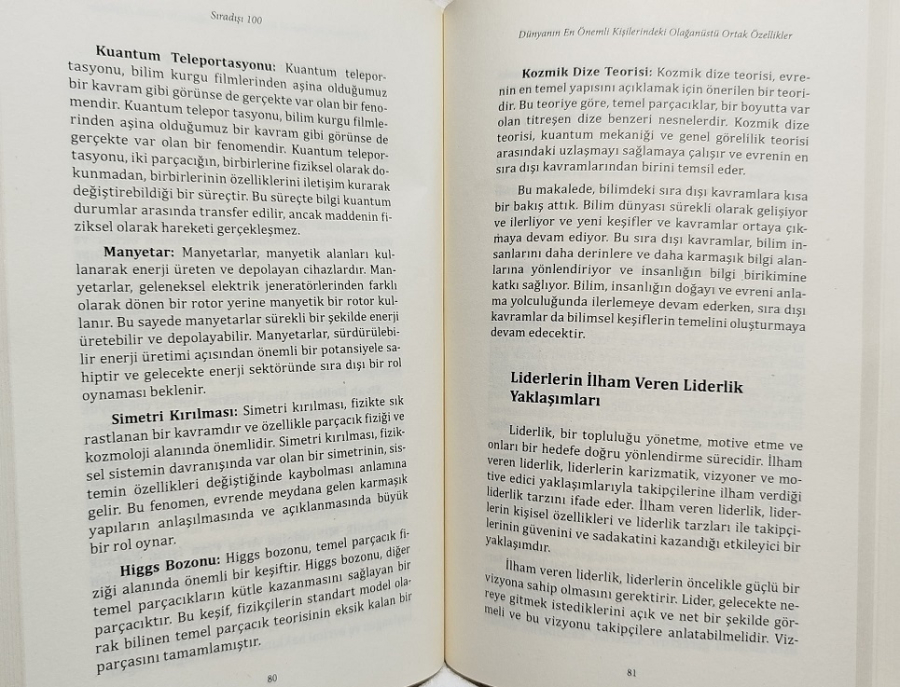 SIRADISI 100 DUNYANIN EN ONEMLİ KİSİLERİNDEKİ ORTAK OZELLİKLER  SARAH EDEN GECE KİTAPLIGI