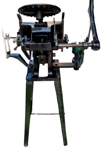 1940 DEMİR DOKUM AYAKLI MEKANIK MATBAA BASKI EL PEDALI KOLLU  FABBRİCA  MACCHINE 