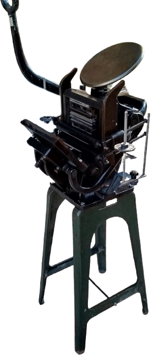 1940 DEMİR DOKUM AYAKLI MEKANIK MATBAA BASKI EL PEDALI KOLLU  FABBRİCA  MACCHINE 