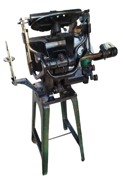 1940 DEMİR DOKUM AYAKLI MEKANIK MATBAA BASKI EL PEDALI KOLLU  FABBRİCA  MACCHINE 