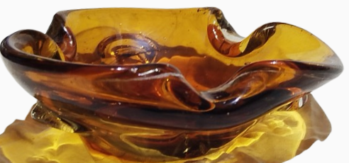 1650 MURANO BAL AMBER VE KAHVERENGI TONLARI RENK TONUNDA KULLUK MASA SEHBA UZERİ 