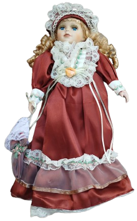 DOLLS WİTH DRESS ELLERİ YÜZÜ PORSELEN VE EL BOYAMA YAPIMI EL DİKİM ELBİSELİ YÖRESEL OYUNCAK KIZ COCUK BEBEK