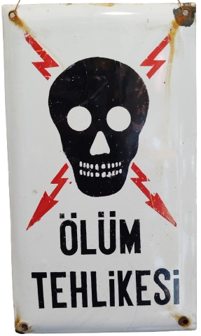 EMAYE DİKKAT TEHLİKE KURU KAFA YAKLAŞMA DOKUNMA UYARI İŞARET ÖLÜM TEHLİKESİ UYARI LEVHASI 