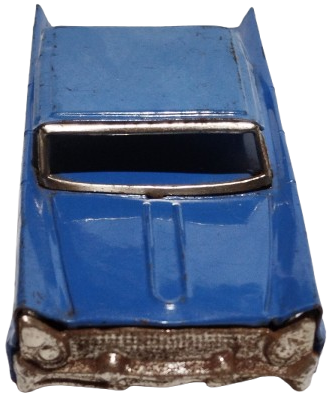 1958 BANDAI TIN LITHO FRICTION  LINCOLN MK III HARD TOP LİNE MAR TOYS LACİVERT RENKDE SURTMELİ TENEKE OYUNCAK ARABA JAPAN