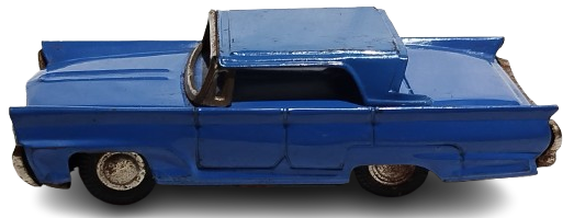 1958 BANDAI TIN LITHO FRICTION  LINCOLN MK III HARD TOP LİNE MAR TOYS LACİVERT RENKDE SURTMELİ TENEKE OYUNCAK ARABA JAPAN
