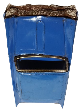 1958 BANDAI TIN LITHO FRICTION  LINCOLN MK III HARD TOP LİNE MAR TOYS LACİVERT RENKDE SURTMELİ TENEKE OYUNCAK ARABA JAPAN