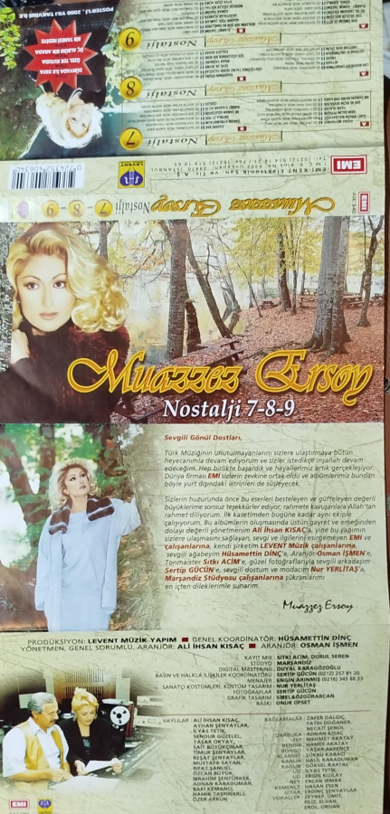  MUAZZEZ ERSOY NOSTALJİ 7 - 8 - 9 ÜÇLÜ KASET LEVENT MUZİK YAPIM 2000 TAKVİM POSTERLİ