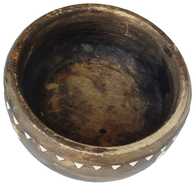 OSMANLI BEKTASİ TEKKE İSİ UZERİ UCGEN KESİM SEDEF KAPLAMA KAPAKSIZ SUNUMLUK KASE AVUC İCİNDE TUTULABİLİNEN