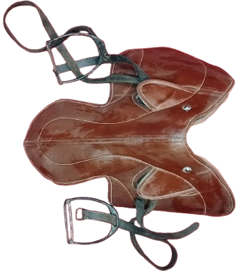 YARIS ATI SPORLARI BİNİCİ KAHVERENGİ DERİ EYER TAKIMIS CİFT UZENGİLİ 